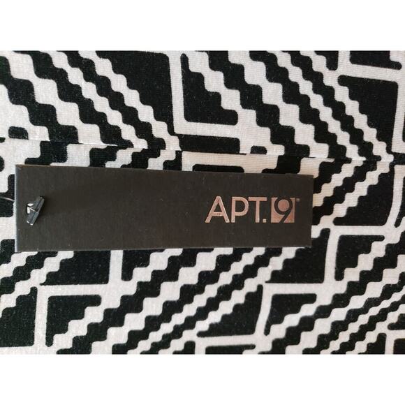 Apt. 9 Bodycon Dress Women's Small Black White Geo Print Crew Neck Pullover - Picture 7 of 13